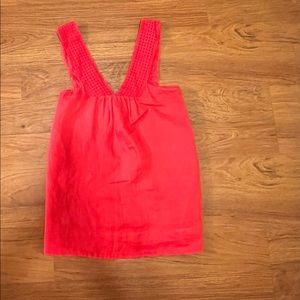 J. Crew Bright Red Linen Cross Front Top